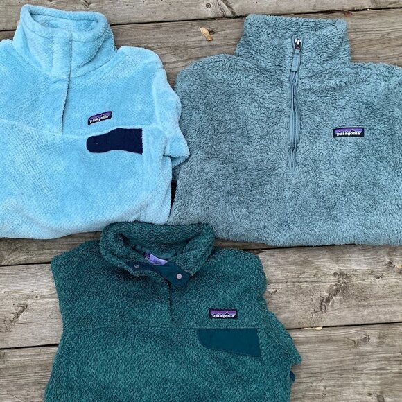 LOT OF 3 Patagonia Fleece Jackets S/M Blue - Picture 1 of 10